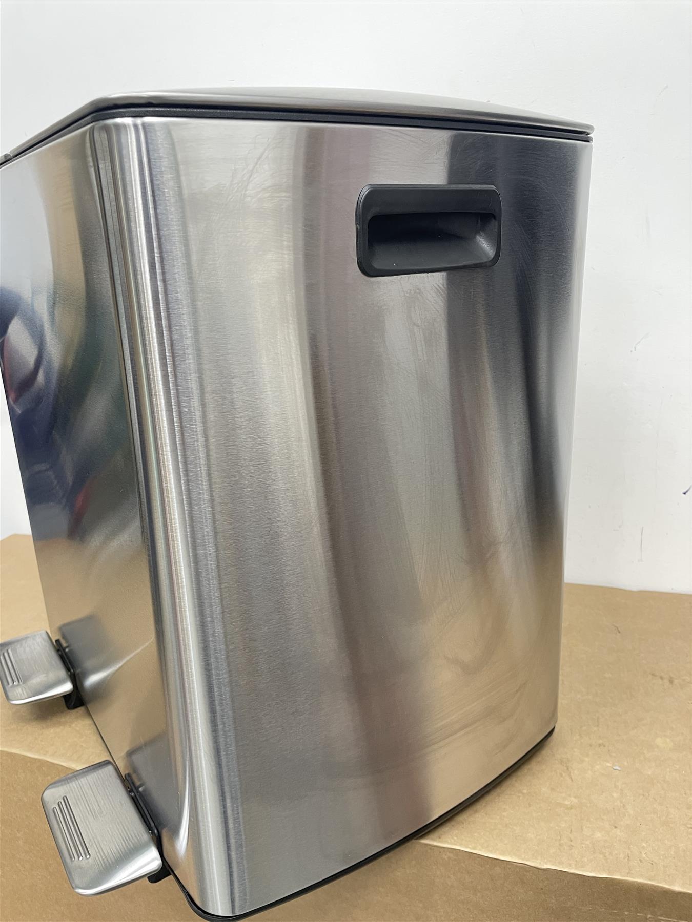 Habitat 40 Litre Twin Compartment foot pedals Bin for household waste - Silver
