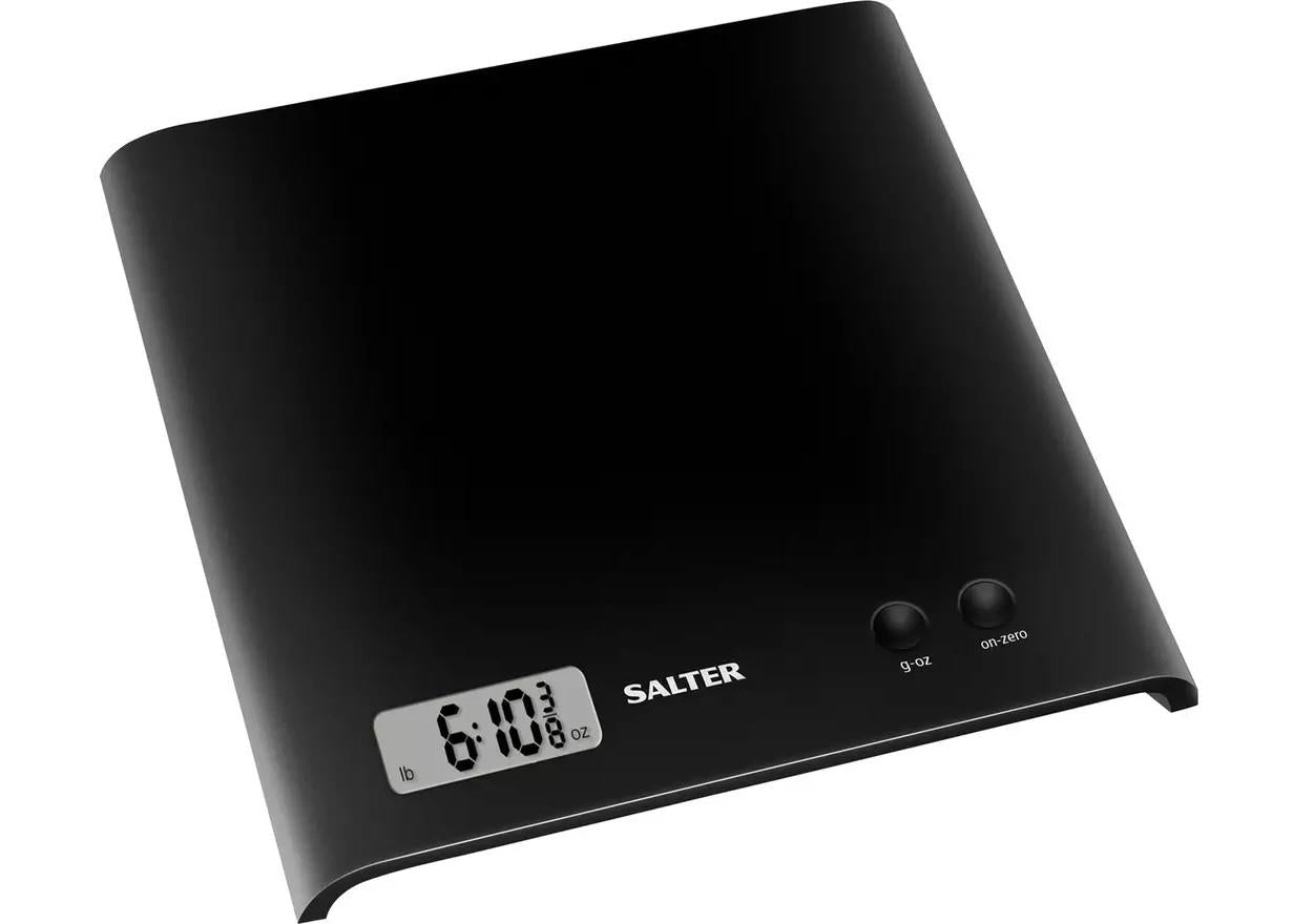 Salter Arc Digital Kitchen Scale accurate Food weighing Compact LED Baking Black