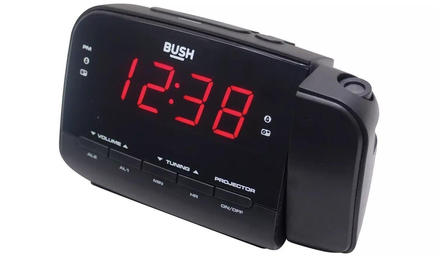 Bush AM FM Radio Projection Alarm Clock Large Display Bedside Sleep Timer Snooze