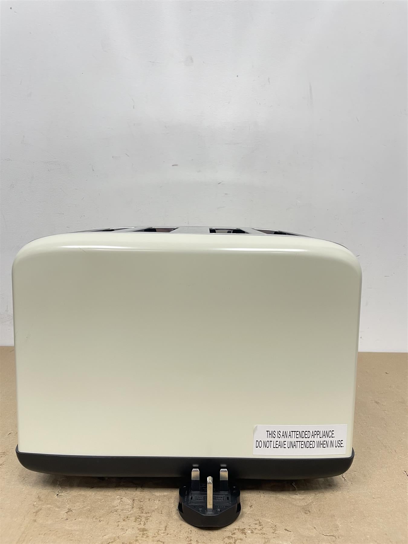 Cookworks Toaster Pyramid 4 Slice Extra-Wide Slots Crumb tray cancel evoke cream