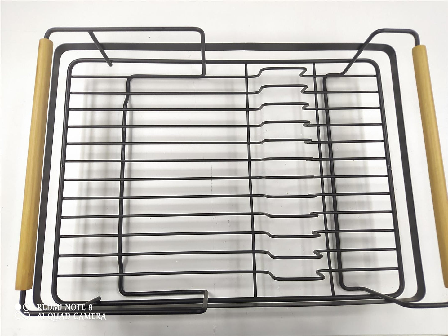 Habitat Wire Dish drainer Kitchen Sink Counter Cutlery Holder Plate Wood&Black