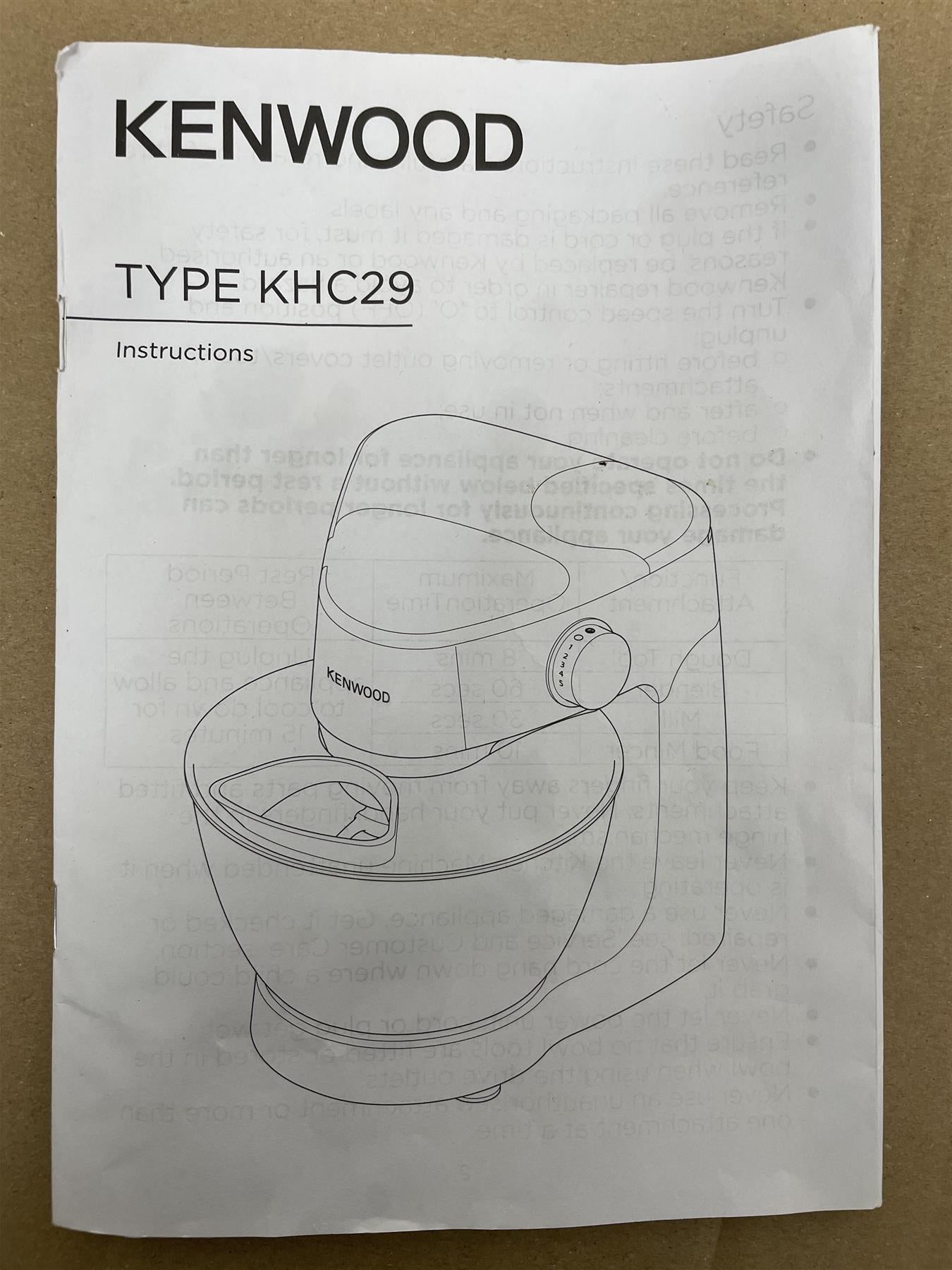 Kenwood Kitchen 4.3L KHC29.B0WH Prospero Stand Mixer - White Food Mixing Baking