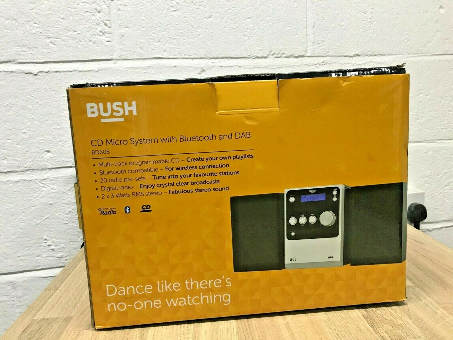 Bush CD Player Hi-Fi Stereo Music Micro System FM DAB Clock Radio RDS Bluetooth