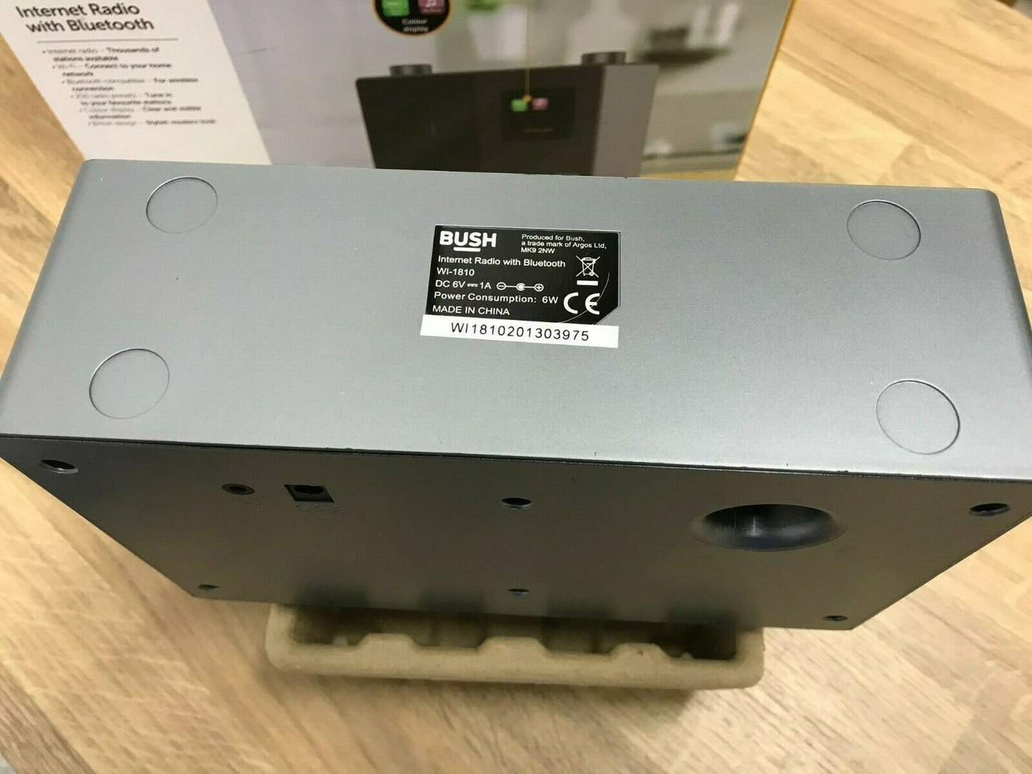 Bush WIFI Internet Radio RDS Stereo Bluetooth Digital Mains 3W RMS Sleep Timer