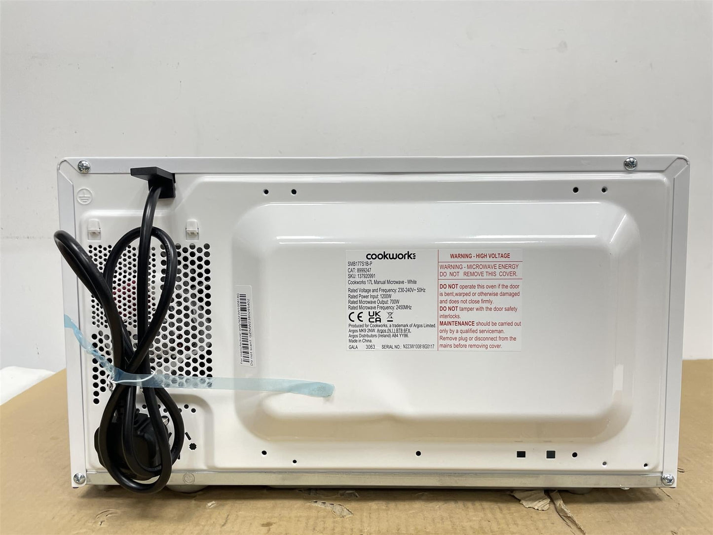 Cookworks 17 Litre Standard Microwave Oven 700W Defrost MM7 6 power levels White