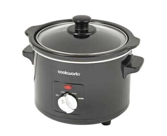 Cookworks 1.5L Non-stick coating Compact Slow Cooker kitchen appliance Black