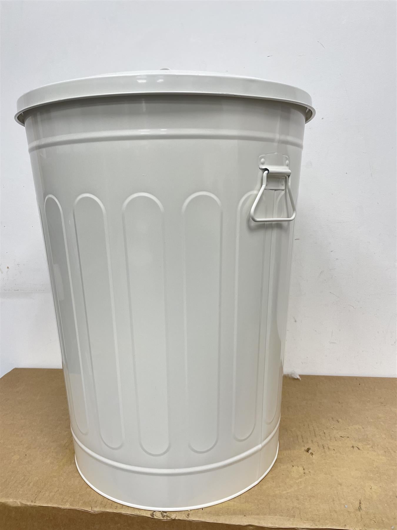 Habitat 49 Litre Trash Can Waste Bin Lift top Removable lid Nifty Handles-Cream