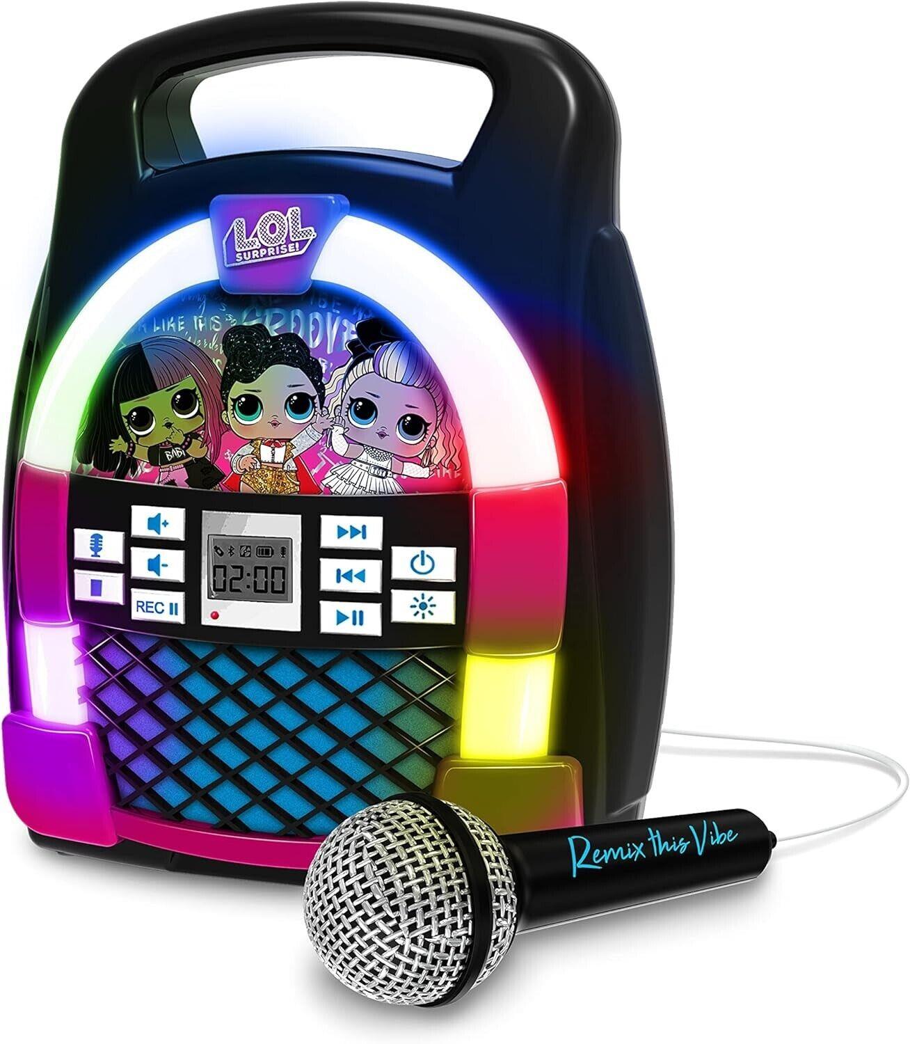 LOL SURPRISE Remix Karaoke Machine Bluetooth Speaker Boombox Kids Lights &Music