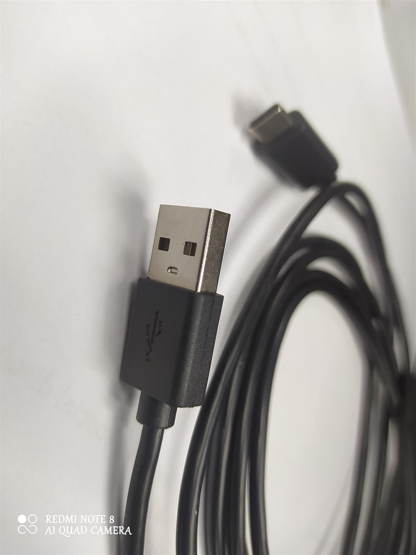 USB to Type C 2m Charging Cable Black Universal Phone Charger Data Cable Lead