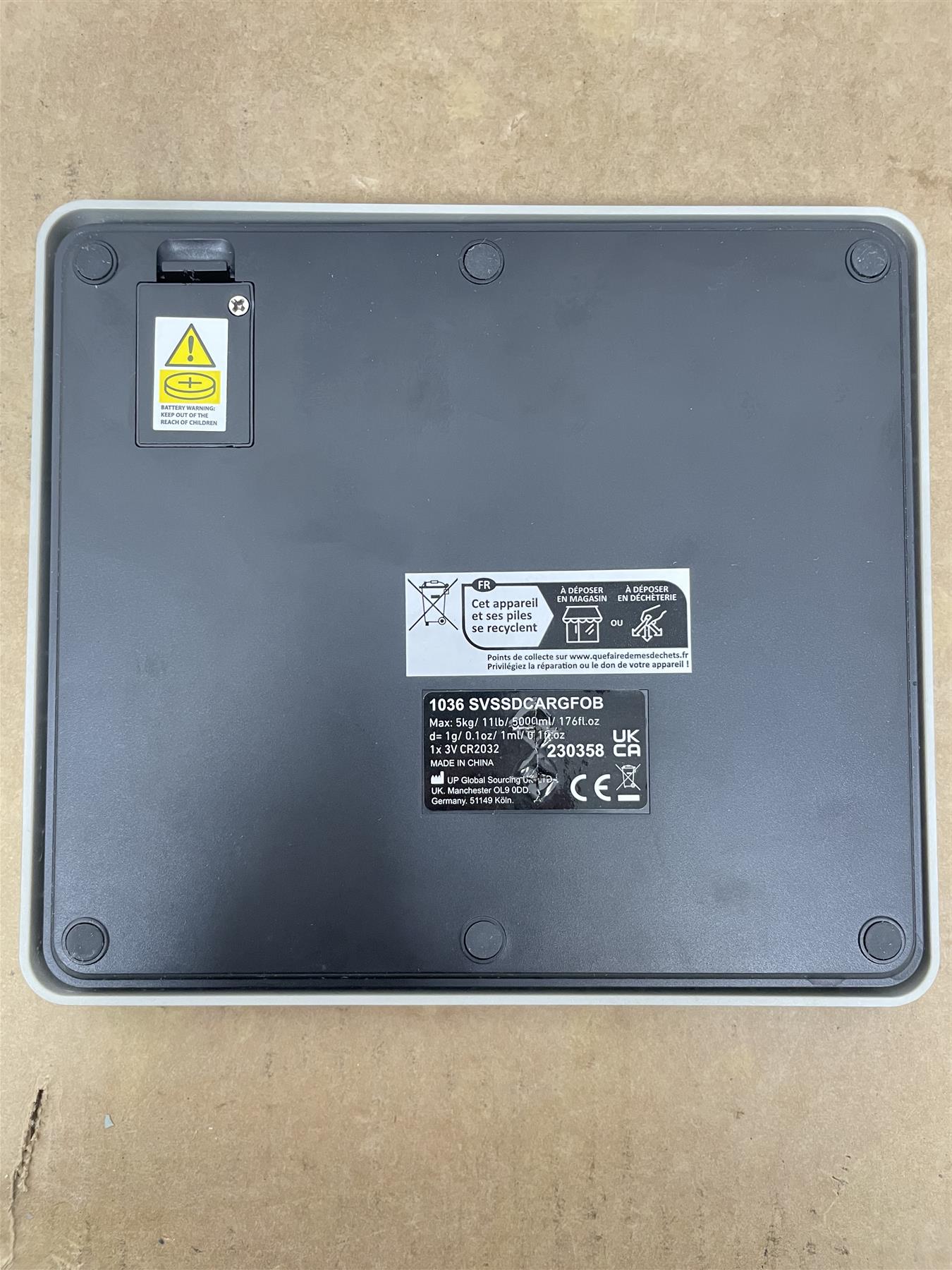 Salter Electronic Kitchen Scale Max capacity 5kg with Steel Platform - Silver