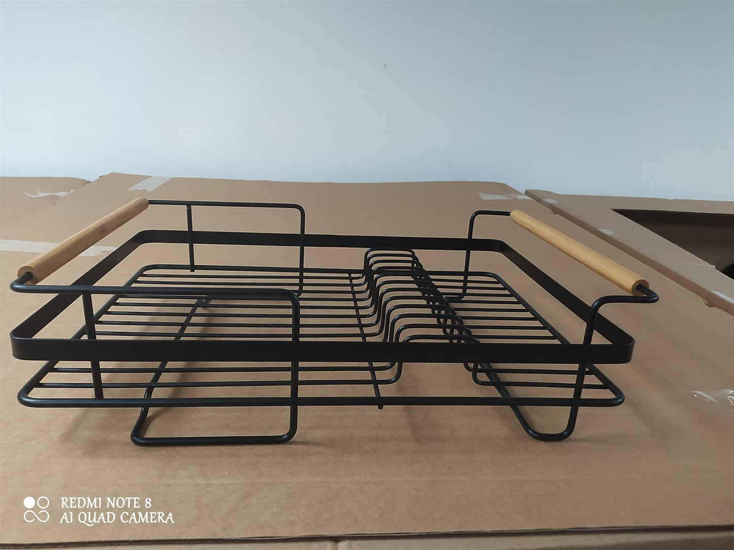 Habitat Wire Dish drainer Kitchen Sink Counter Cutlery Holder Plate Wood&Black