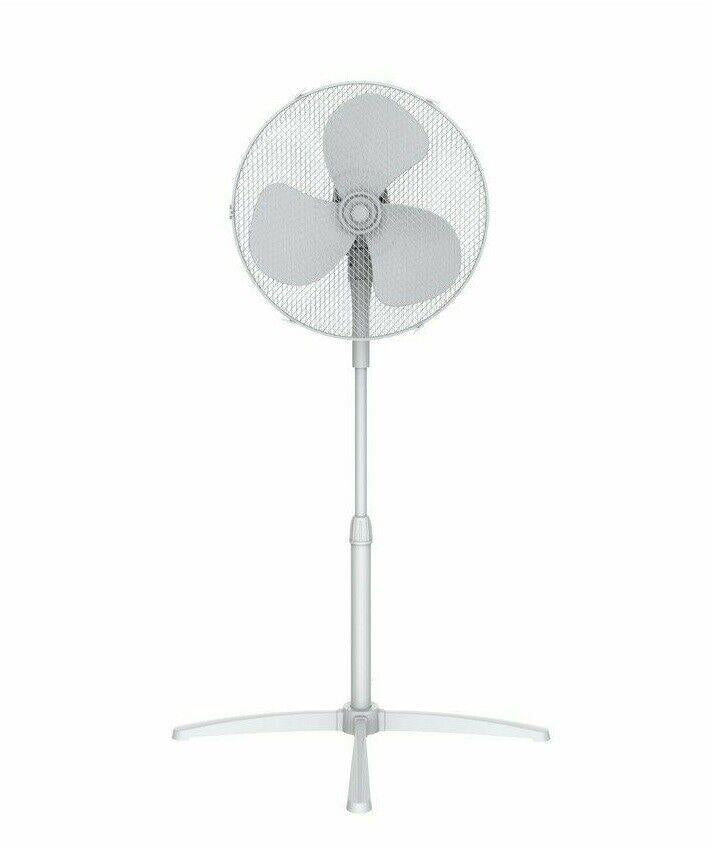 Challenge White Pedestal Fan - 16 Inch high speed fan 3 leaf quite plastic fan