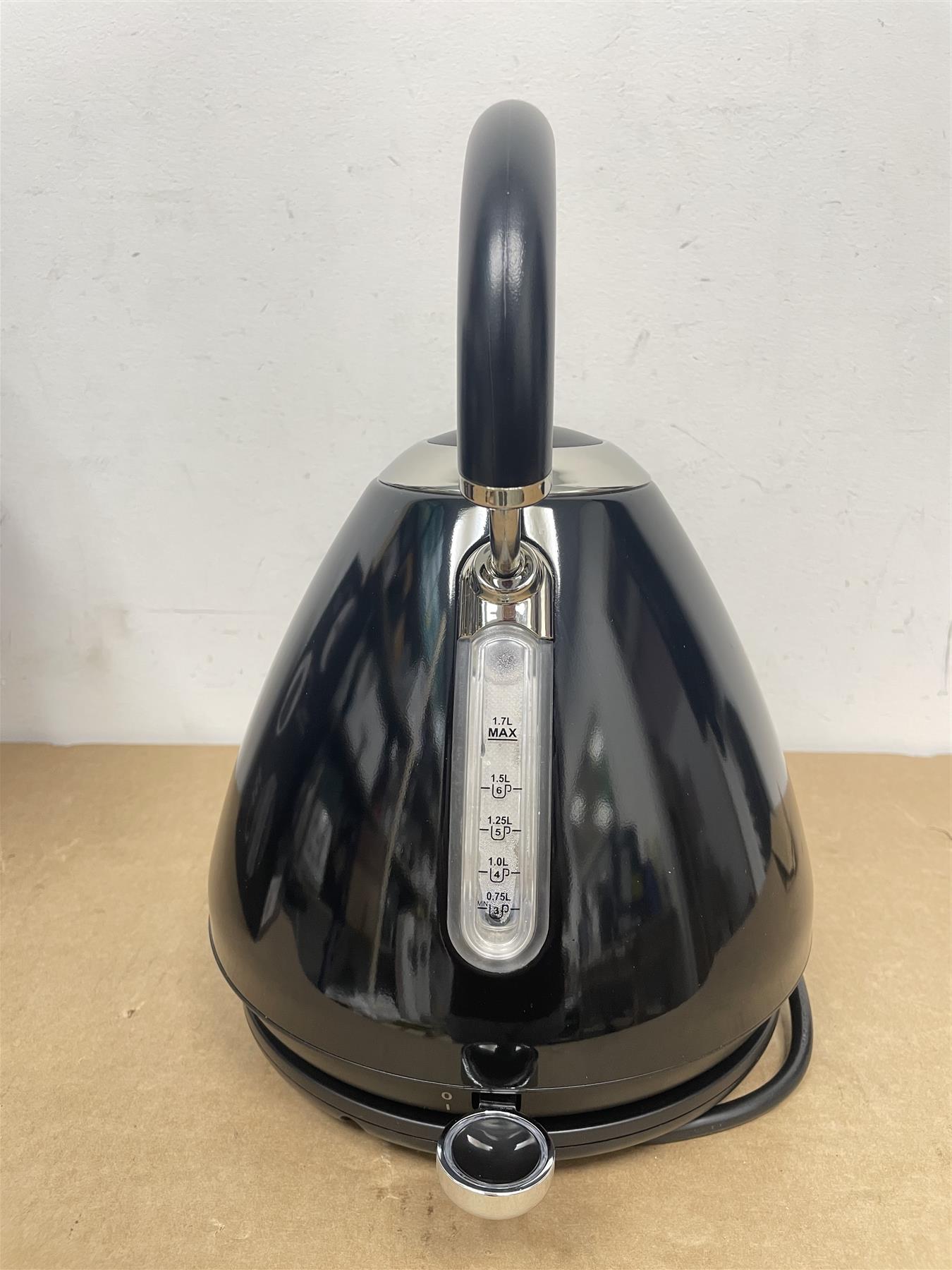 Cookworks Pyramid Kettle Automatically Switching Off - Black 1.7 Litre