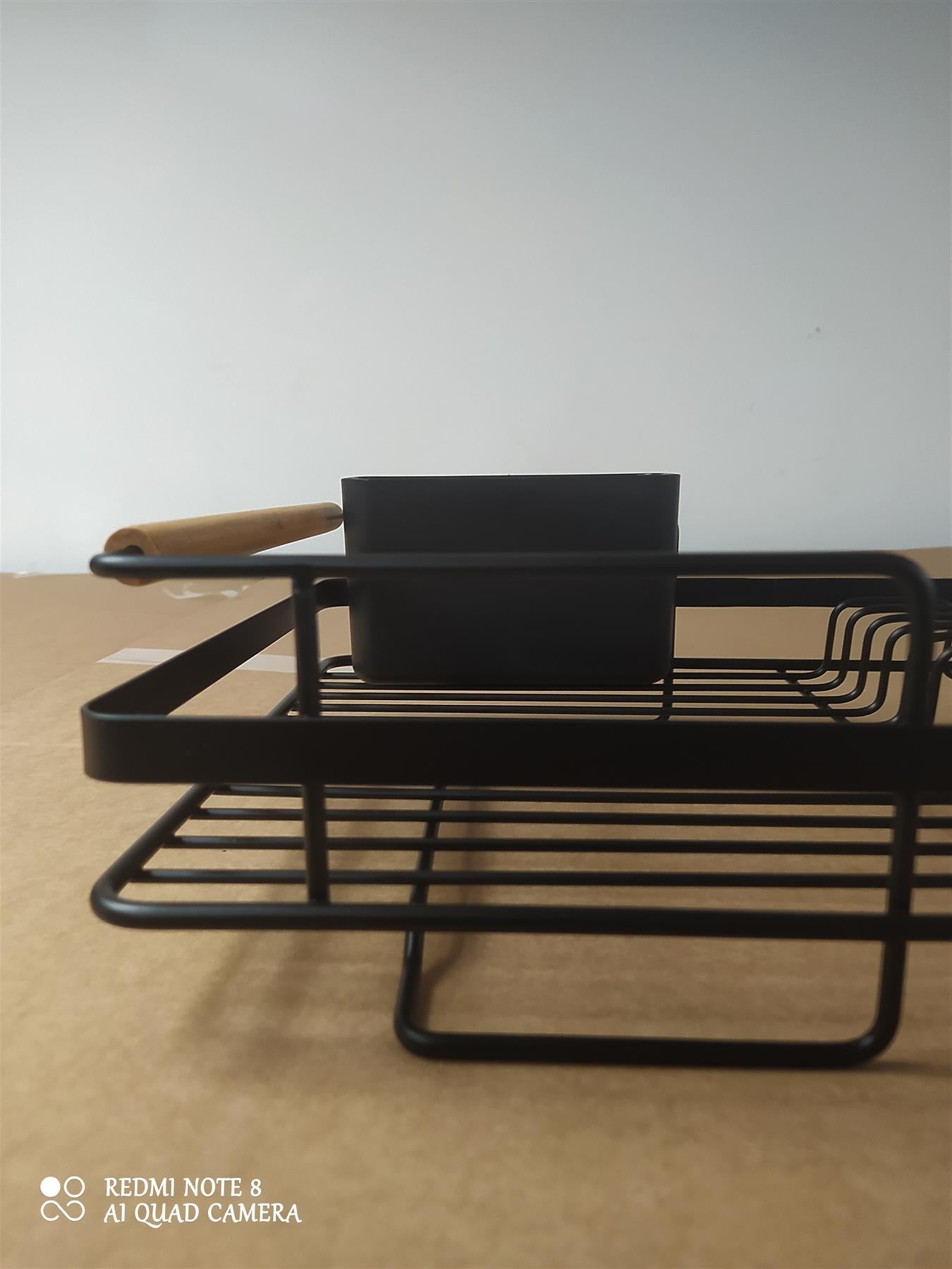 Habitat Wire Dish drainer Kitchen Sink Counter Cutlery Holder Plate Wood&Black