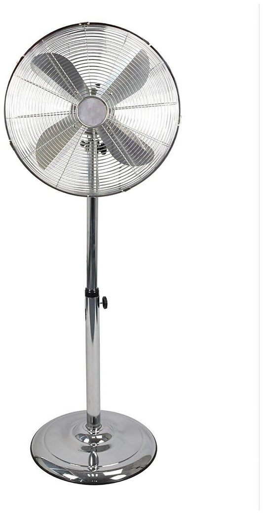 Challenge Electric Chrome Oscillating 3 speed Pedestal Standing Fan 16 Inch