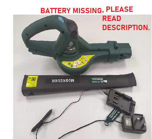 McGregor Cordless Leaf Blower MCBL24 Battery missing 24V