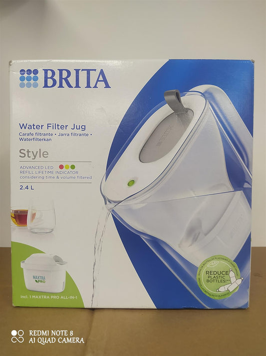 BRITA Style Water Filter Jug Grey 2.4L MAXTRA PRO 4 cartridge indicator smart light