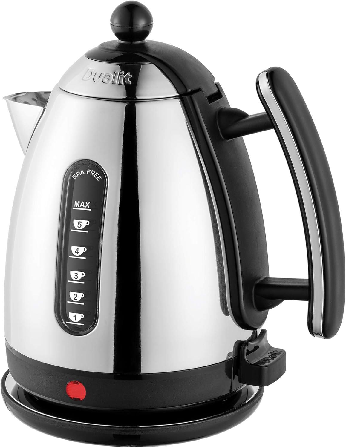 DUALIT 1.5Litre Electric 360 Cordless Jug Kettle Fast Boil Stainless Steel 2400W