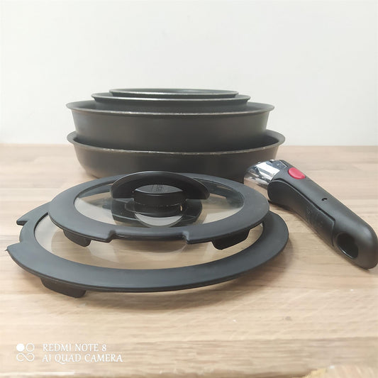 Tefal pan set 7 peice Ingenio Daily Chef Aluminium Kitchen cookware Lids Handle