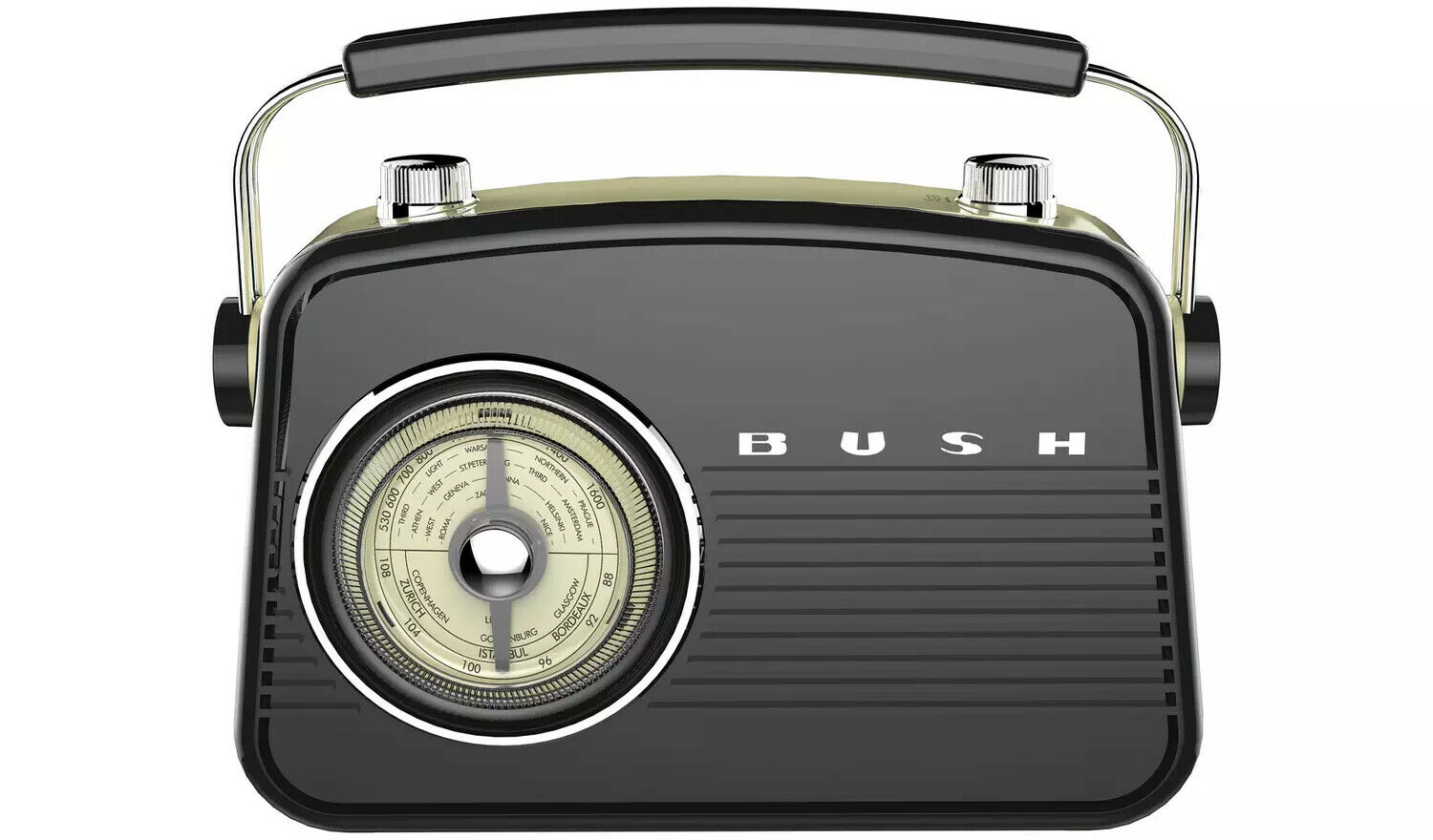 Bush Classic Mini Retro AM FM Radio Retro Vintage Portable Battery Mains Plug