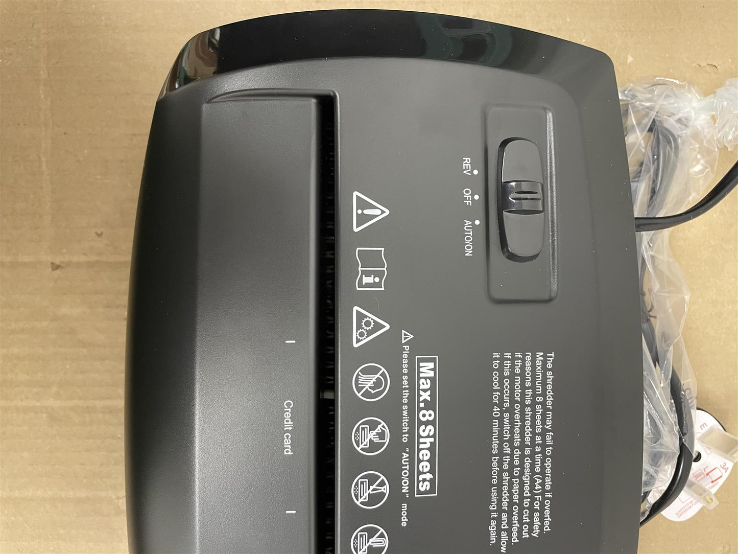 ProAction Paper Shredder Micro Cut 15 Litre Cross Cut A4 Auto on Reverse 8 Sheet