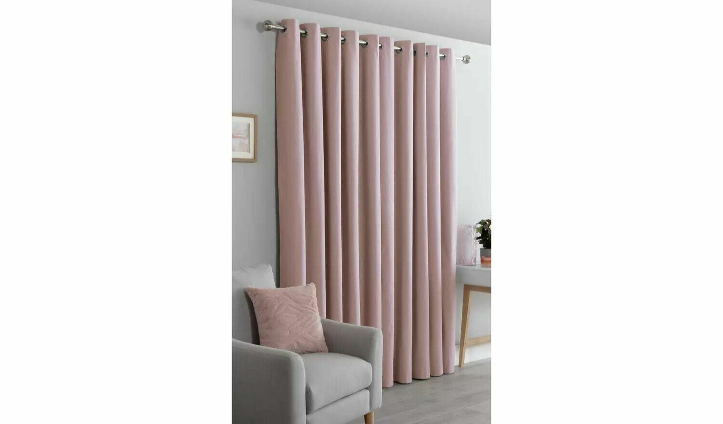 Home Blackout Eyelet Curtain Blush Bedroom Sold By Quality 117Cm X137 cm