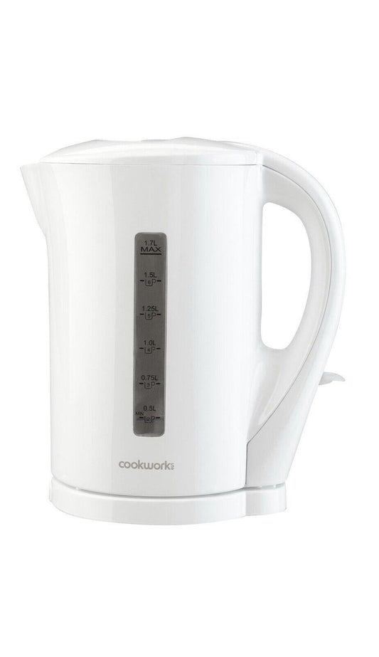 Cookworks 1.7L Kitchen Plastic Water Rapid Boil Electric Kettle 2200W - white