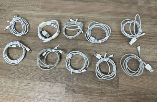 Untested Joblot Wholesale Clearance Sale Apple 10 USB to Lightning Cable Job Lot