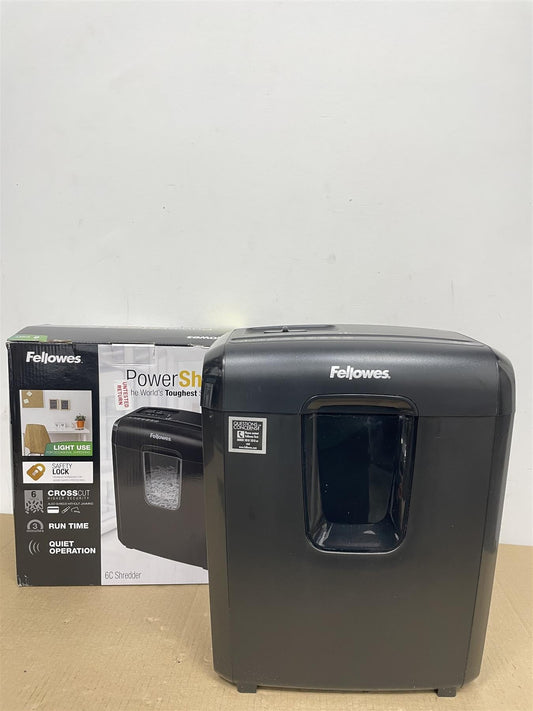 Fellowes 6C Paper Shredder 6 Sheet 11 Litre Cross Cut A4 for Home Office