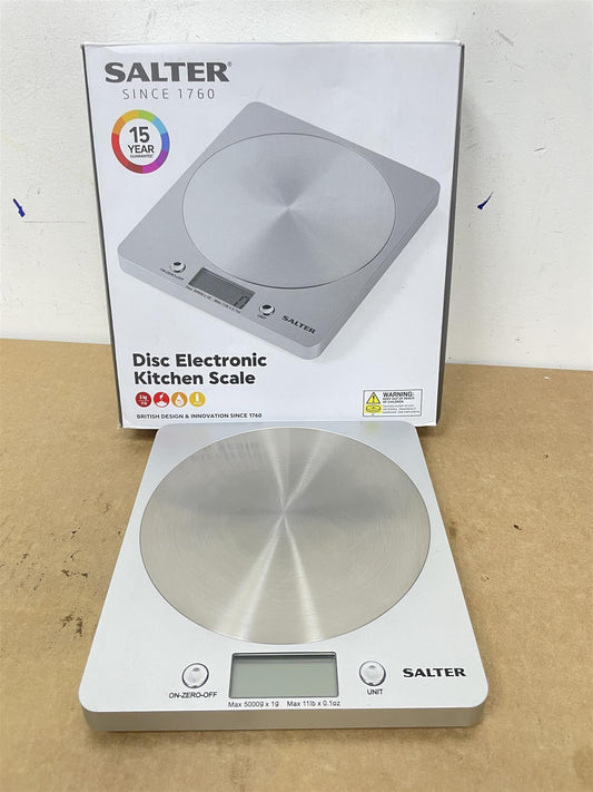 Salter Electronic Kitchen Scale Max capacity 5kg with Steel Platform - Silver