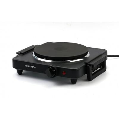 Cookworks 1500W Table Top Single Hob Hot Plate Compact and portable Cooking