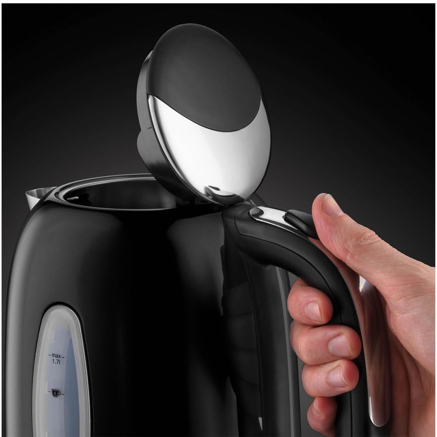 Russell Hobbs Worcester Stainless Steel rapid boil Black illumination Kettle