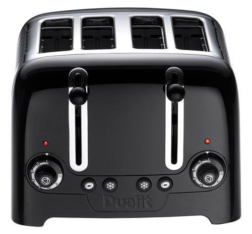 Dualit Lite Toaster Wide Slot 4 Slice Defrost Reheat Bagel Function Peek & Pop