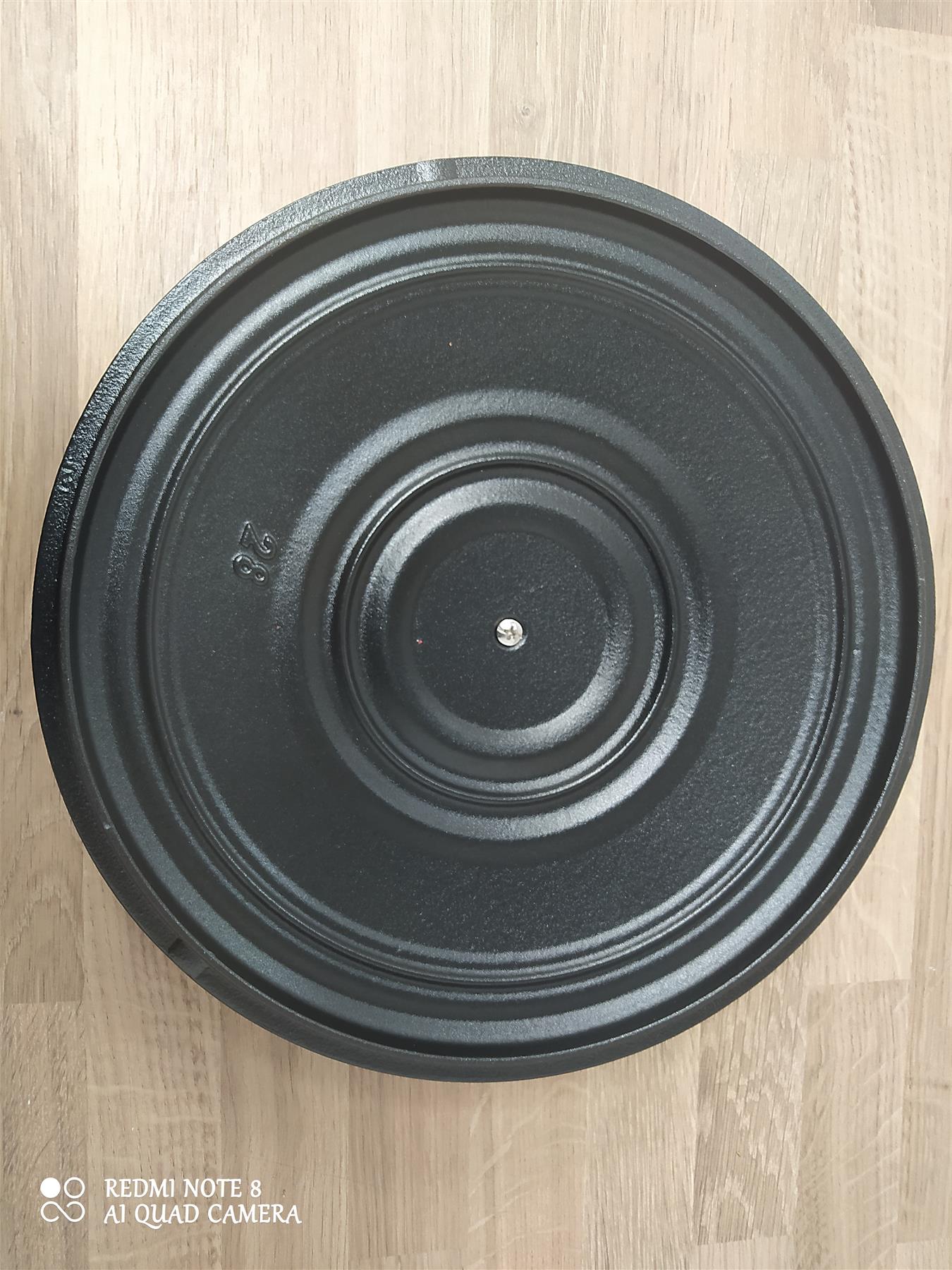 Habitat Cast Iron Casserole Dish 4 Litre Round Shallow Black with Lid all hobs