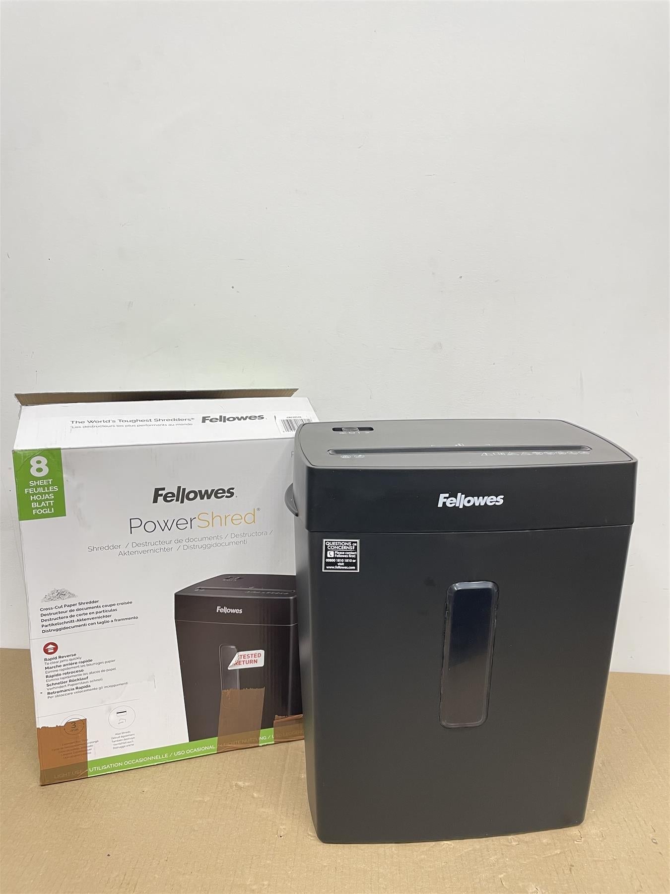 Fellowes P-42C 8 Sheet Cross Cut Shredder with 15 litre waste basket