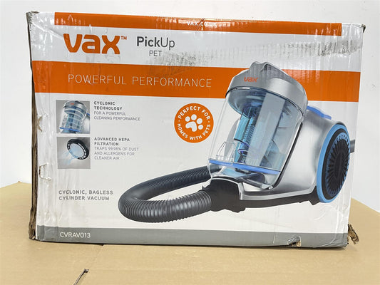 Vax Cylinder Vacuum Cleaner Pet Pick Up CVRAV013 Cyclonic HEPA 13 Corded 800W