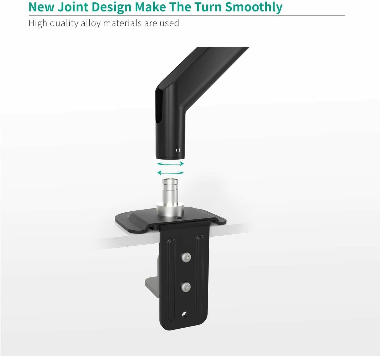 Single Arm Gas Spring Monitor Desk Mount – 13–32” Screen (VESA 75x75 / 100x100)
